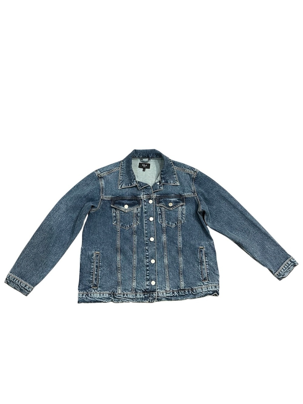 Rails Star Denim Jacket Grove Boyfriend Fit Medium Distressed Boho Western M - Picture 8 of 14